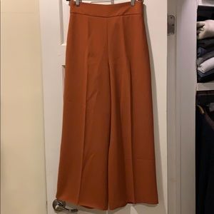 Burnt orange wide leg Zara pants
